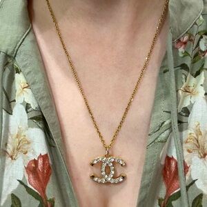 Authentic Chanel Upcycled Charm/zipper pull/ button Necklace